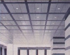 深色十字骨架分割的彎曲弧面金屬天花板